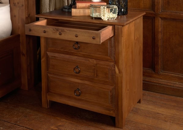 large wooden bedside cabinet