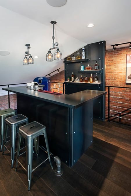 bar in rustic man cave