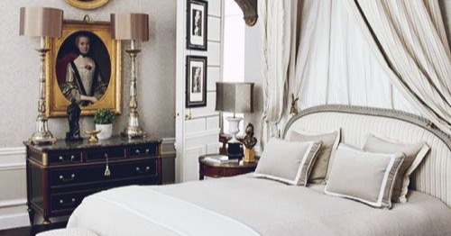 french bedroom furniture pairs with golden gilded mirrors and paintings