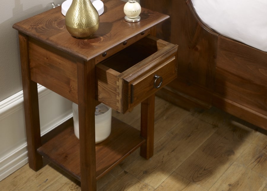 hardwood bedside table