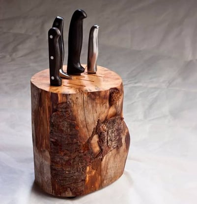 oak knife block