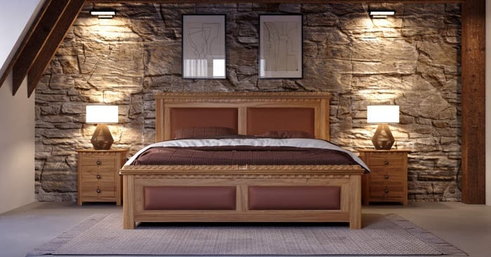 country cork bed in boutique hotel