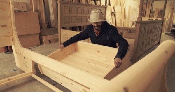 Craftsman Making Bespoke Sleigh Bed
