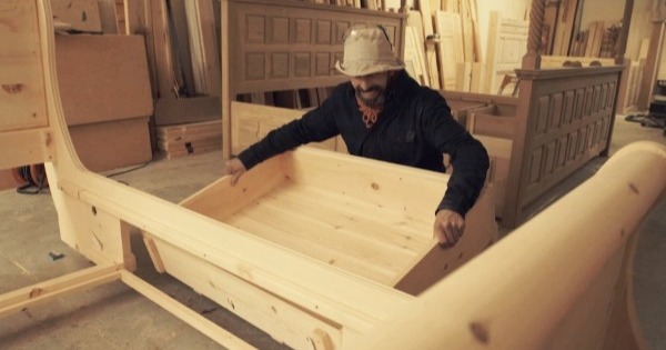 Craftsman Making Bespoke Sleigh Bed