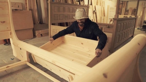 Craftsman Making Bespoke Sleigh Bed