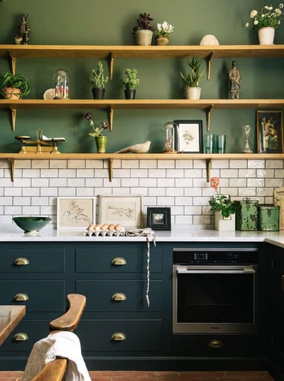 tiles in an oak kitchen