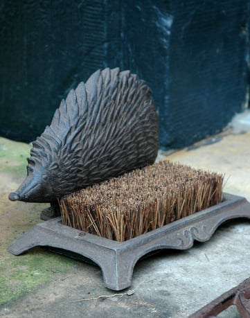 Cast iron hedgehog boot brush