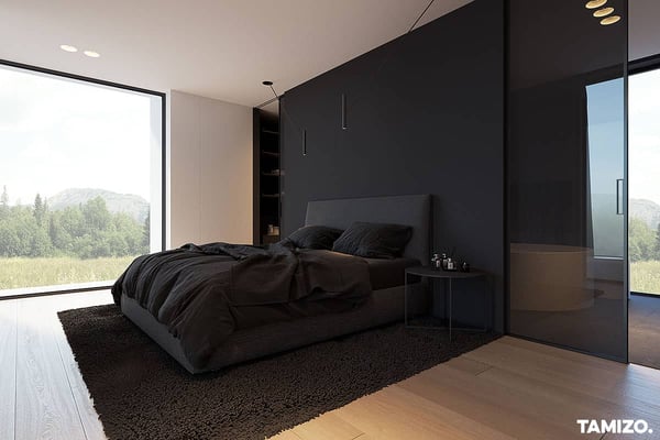 black coloured bedroom