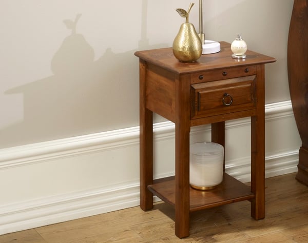 Wooden Bedside Table with Drawer