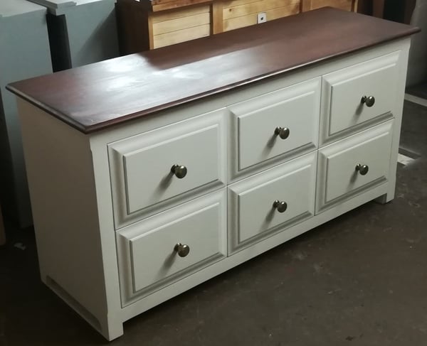 painted bedroom furniture with oak tops