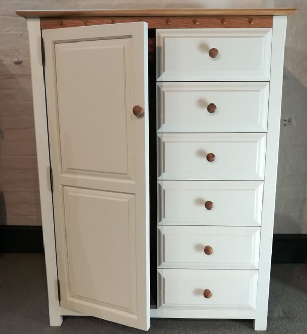 Painted Cupboard with Oak Top