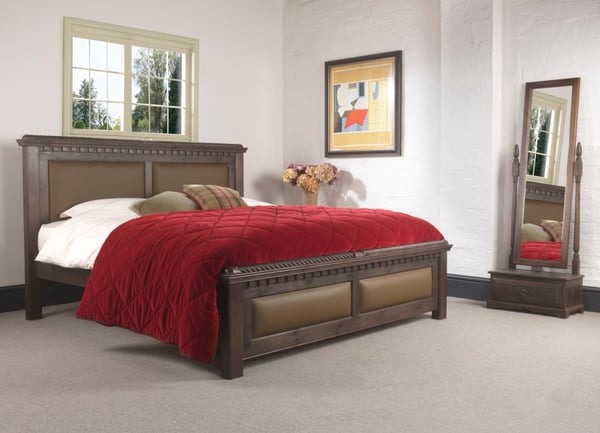 Super Kingsize Traditional Wooden Bed in a Walnut Finish