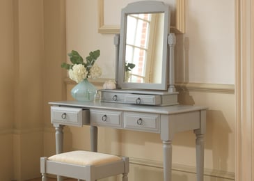 Painted Dressing Table with Stool and Mirror