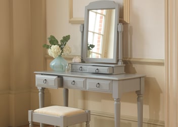 Painted Dressing Table with Stool and Mirror