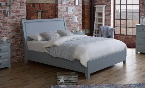 KIng-size Painted Wooden Bed
