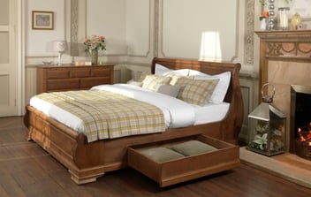 Solid Wood French Sleigh Bed