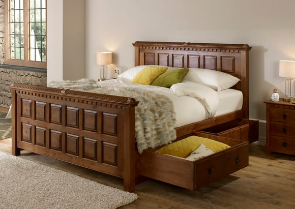 Traditional Bed with Storage Drawers