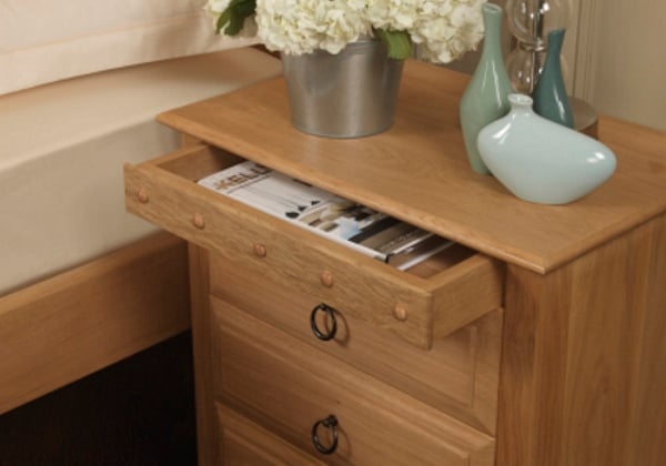 hardwood bedside cabinet