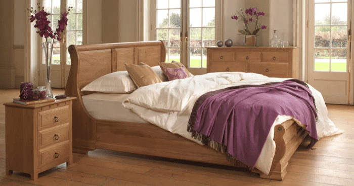 slatted Monaco Sleigh Bed