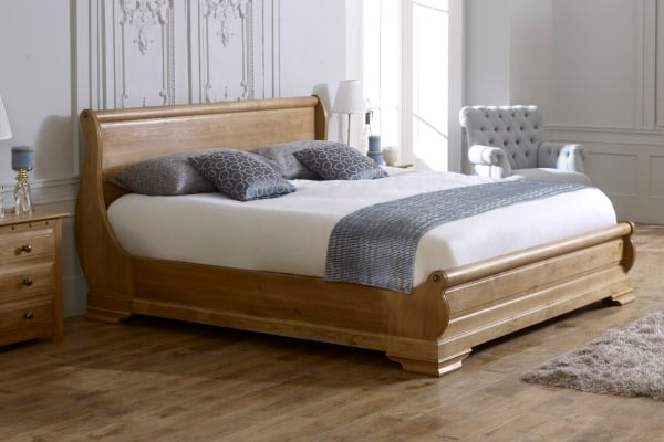 Oak Sleigh Bed