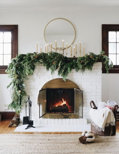 decorated fireplace