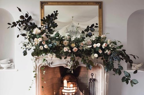 floral fireplace