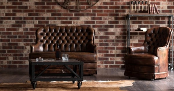 chesterfield sofa in gentleman's study