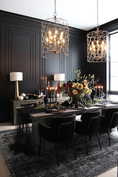 dining table in elegant living room