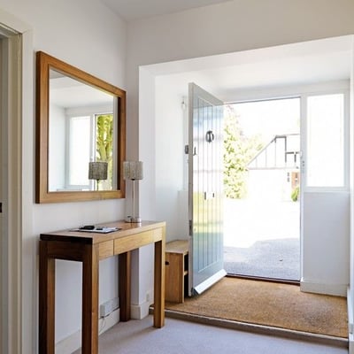 built-in doormat hallway