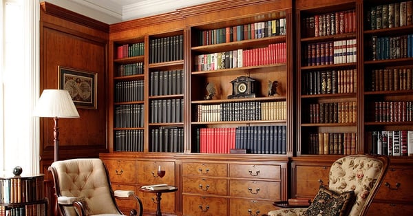 wooden gentleman's study bookcase